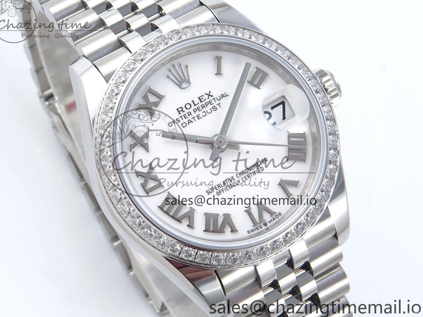 Bezel 904L Steel Dial Edition Bracelet 31 on ETA White 2688 DateJust ARF Diamonds 1:1 Best SS 278384RBR Jubilee Roman 0109